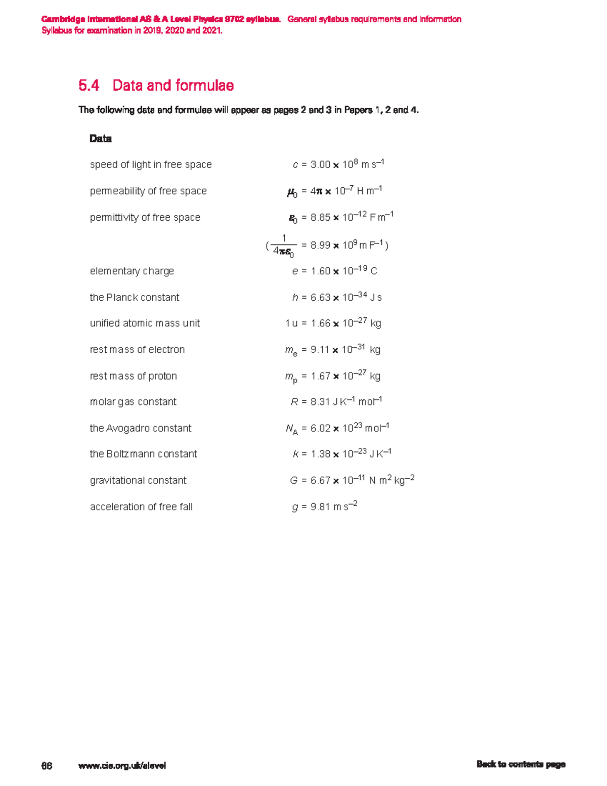 A Level Physics Formula Sheet for Exam Preparation - Studocu