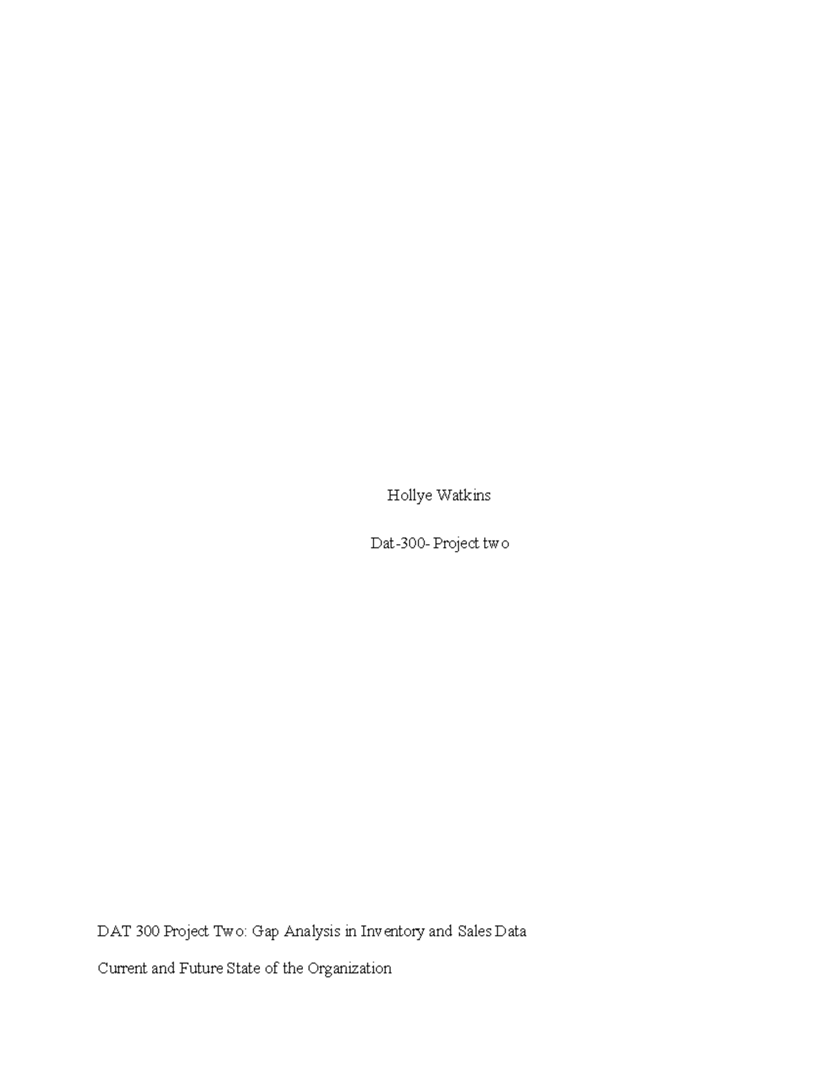Gap Analysis in Inventory & Sales Data: Project 2 DAT 300 - Studocu