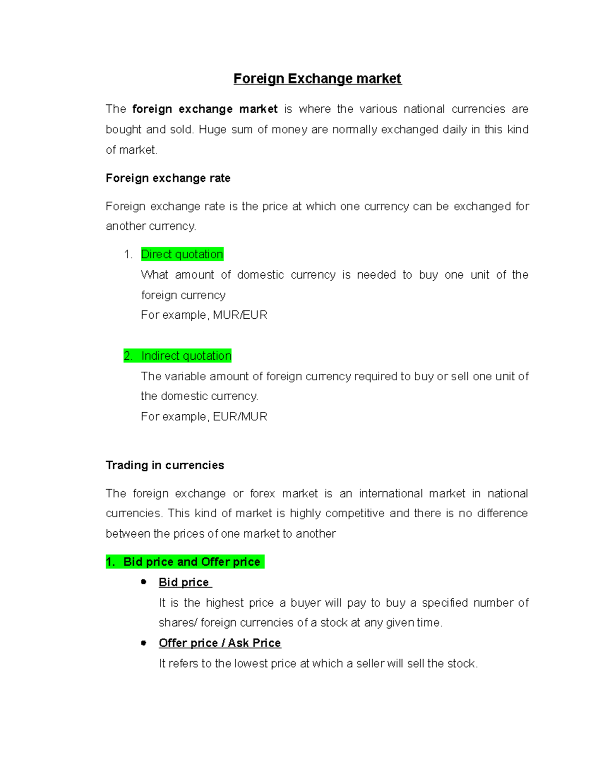 Foreign Exchange Market Overview: Key Concepts and Risk Management ...