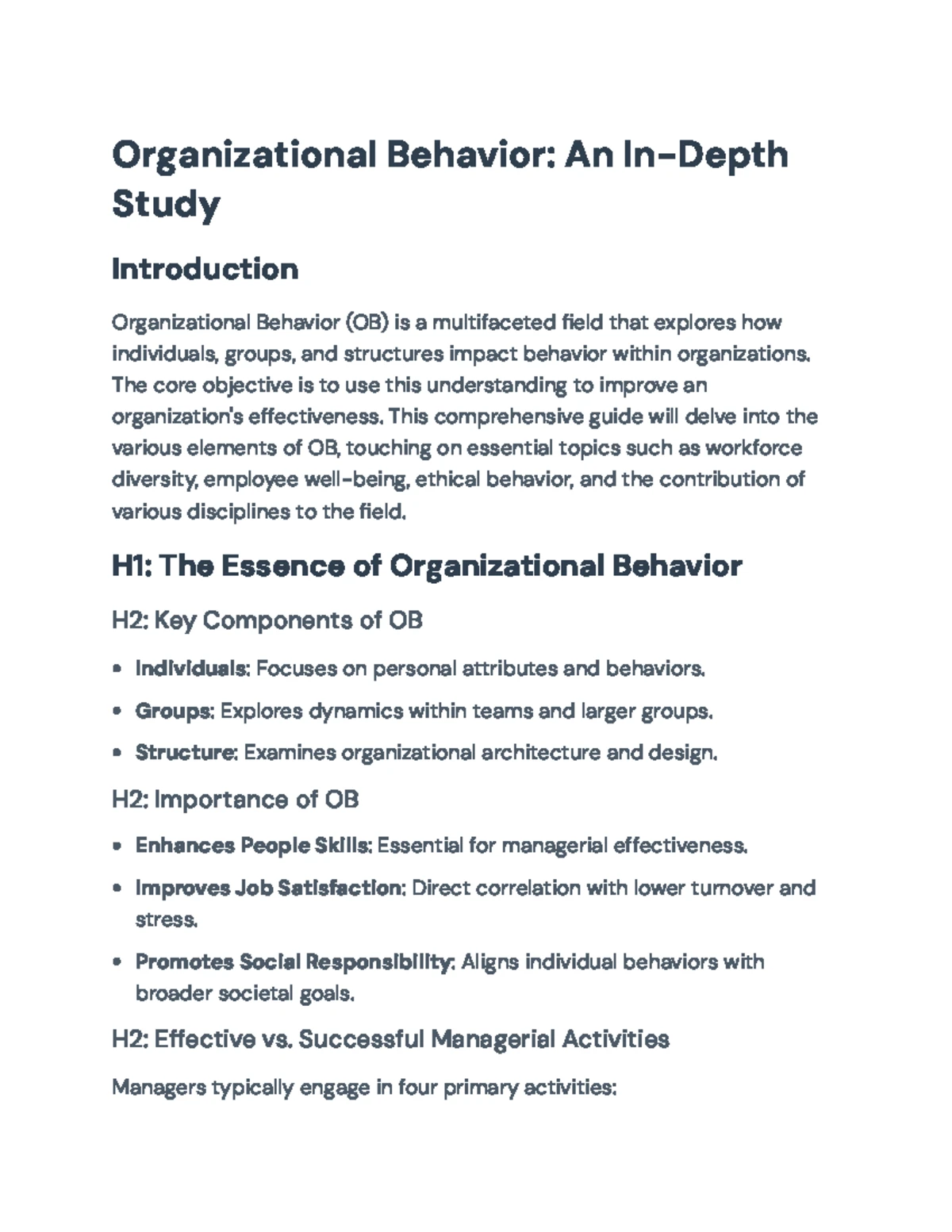 Organizational Behavior: Comprehensive Overview and Key Concepts ...