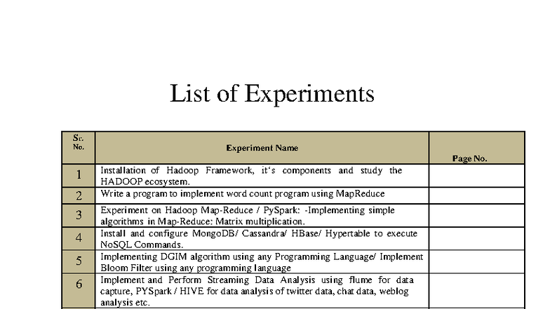 Big Data 722 Lab Manual: Practical Experiments and Implementations ...