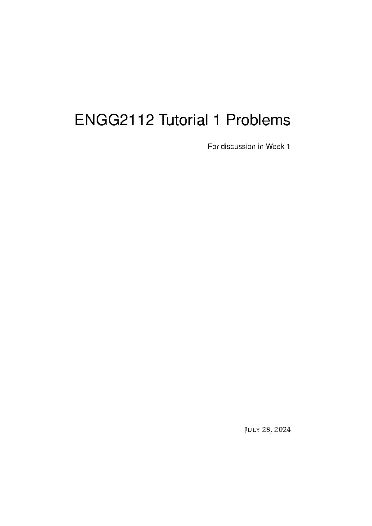 ENGG2112 Tutorial 1: Week 1 Problem Set and Python Basics - Studocu
