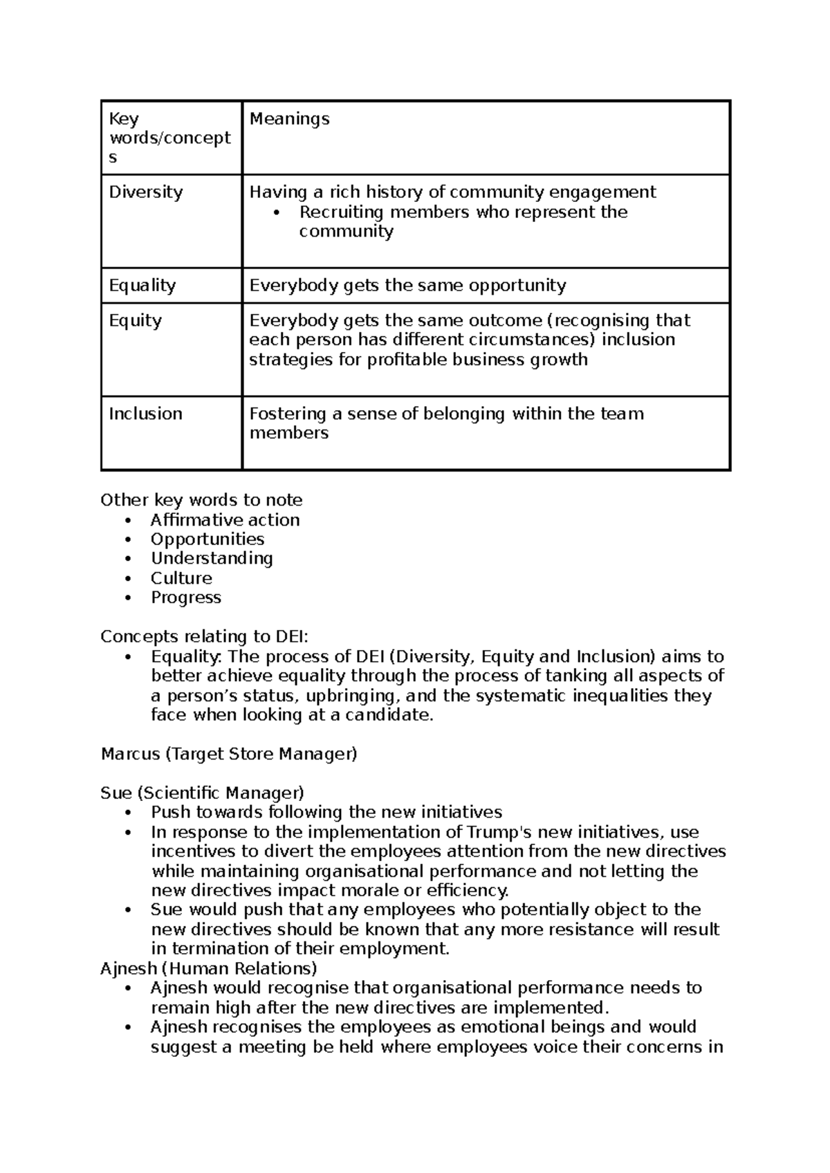 Management Notes Monash Wk 4: DEI Strategies for Business Growth - Studocu