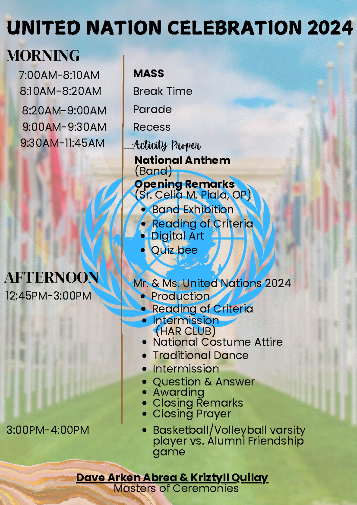 UN Program - United Nations Celebration 2024 Schedule - Studocu