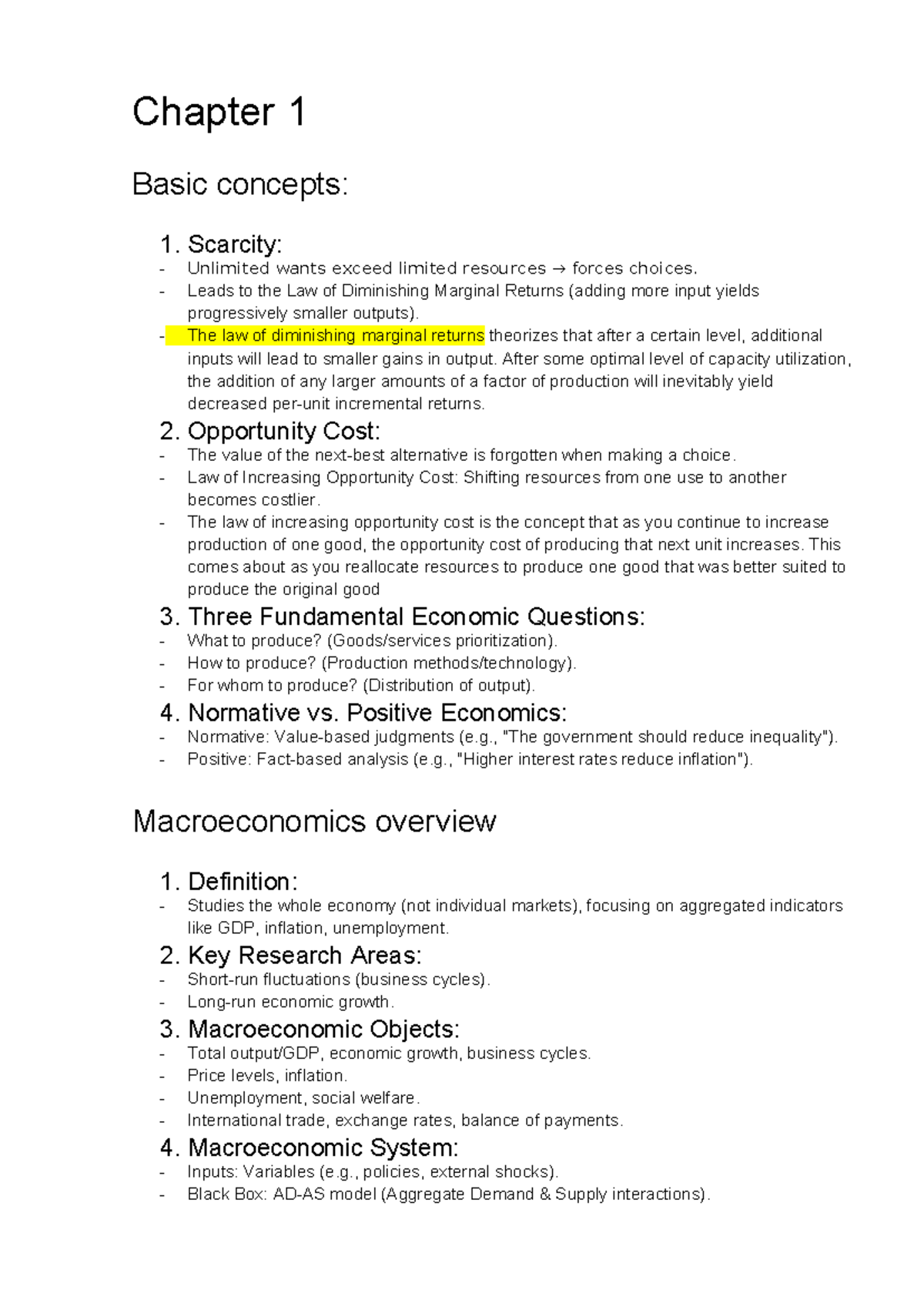 Macroeconomics Notes: Key Concepts and Policies (ECO 101) - Studocu