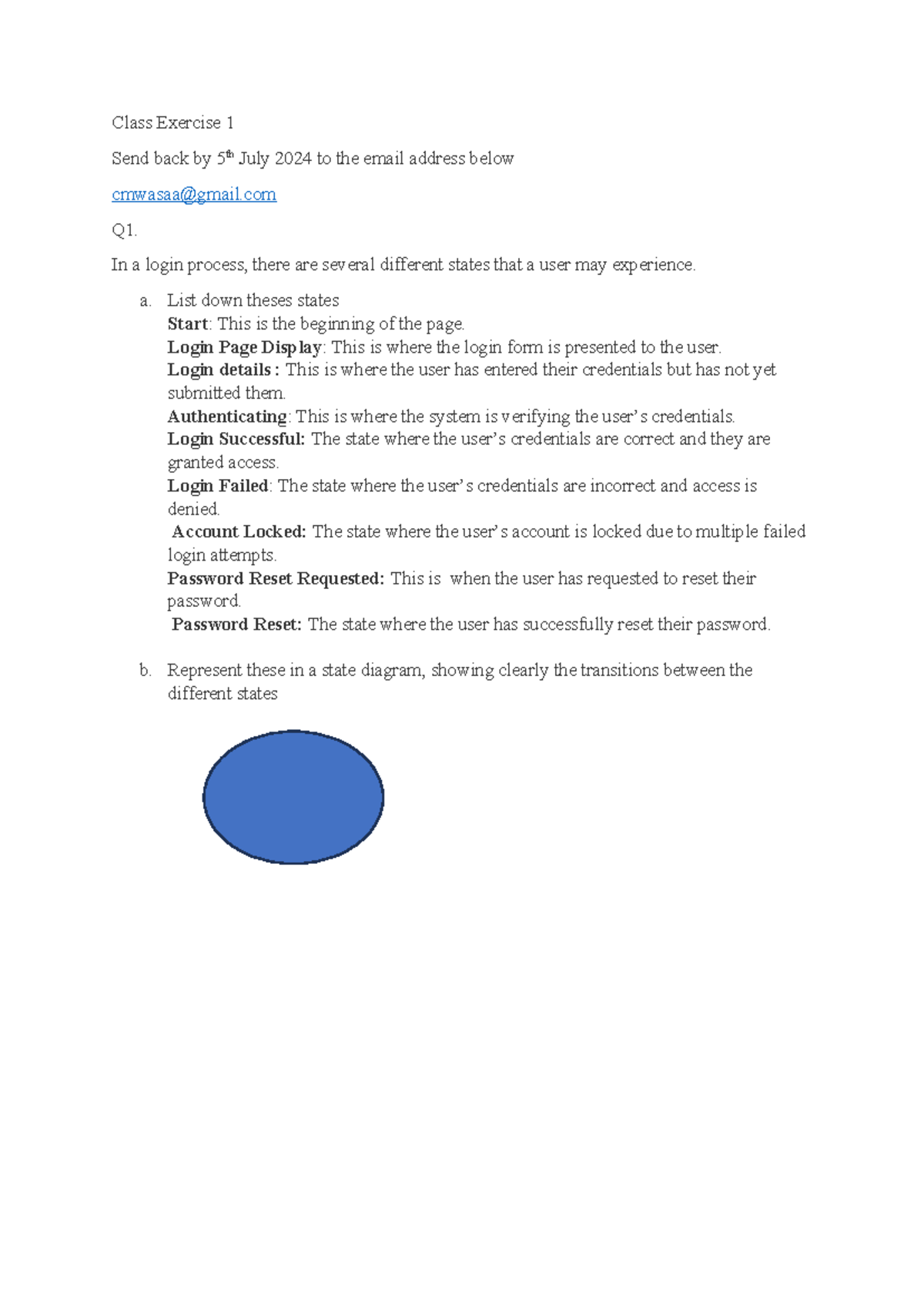 CS101 Assignment: User Login States & State Diagram - Studocu