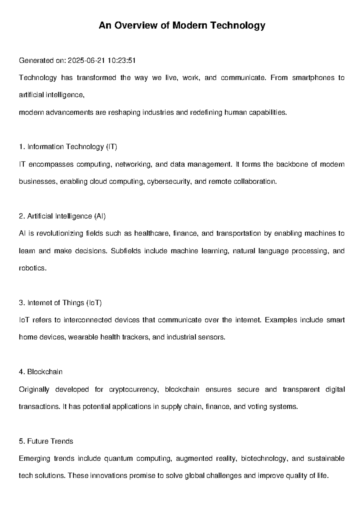 IT 101: Overview of Modern Technology and Future Trends - Studocu