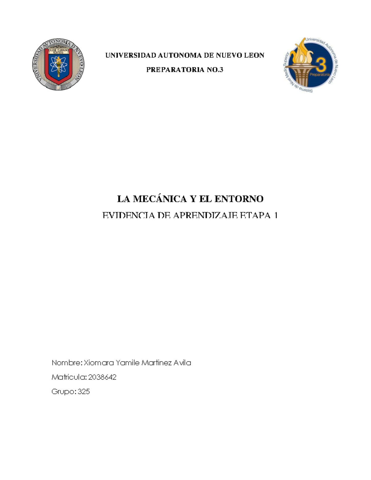 Evidencia de Aprendizaje Etapa 1: La Mecánica y el Entorno - Studocu