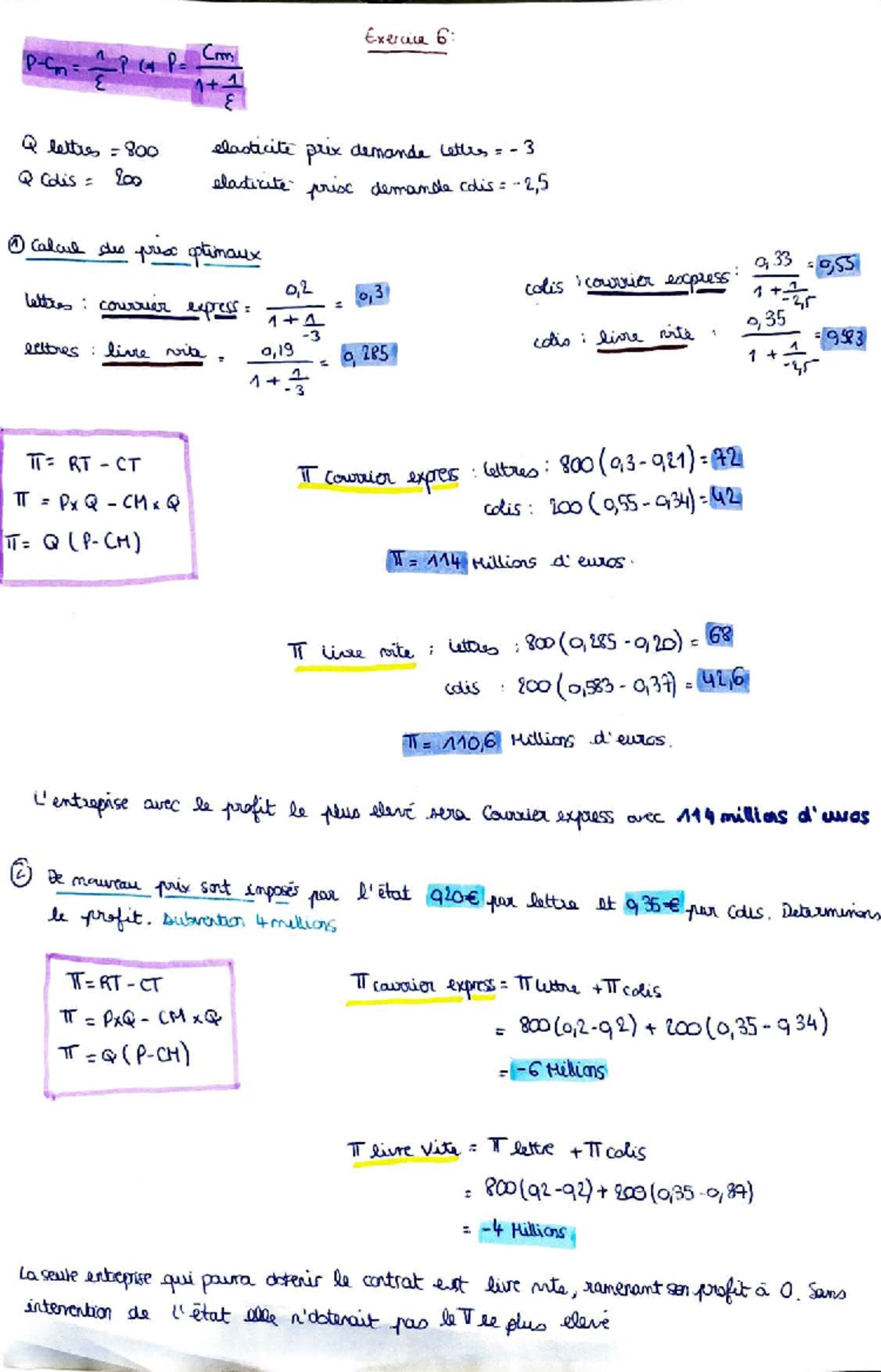 Correction exercice 6 - Exercice 6: P Cm 1 E Q letter 800 elasticite ...