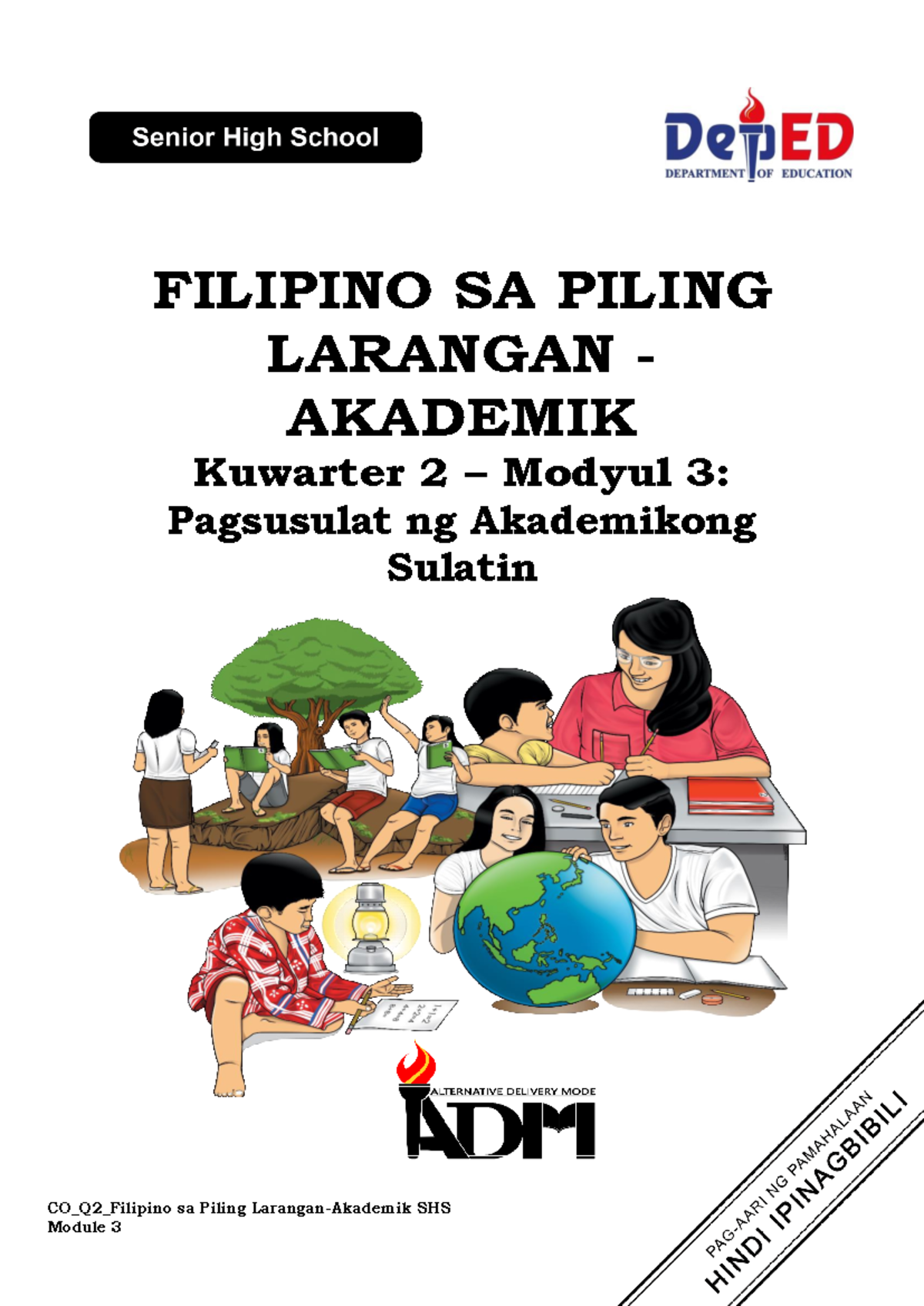 Q2 M3 Filipino SA Piling Larangan-Akademik: Pagsusulat ng Akademikong Sulatin - Document Preview