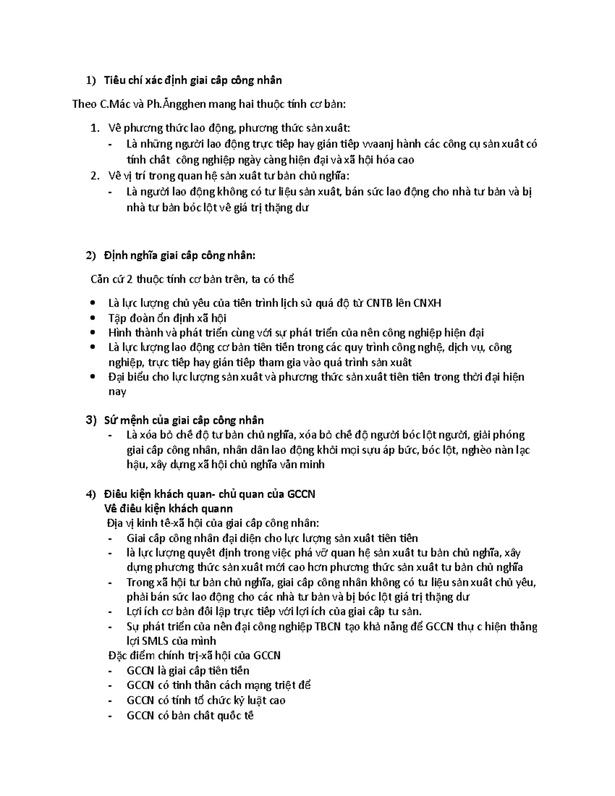 Tiêu chí xác định giai cấp công nhân (GCCN): Phân tích và ý nghĩa - Document Preview