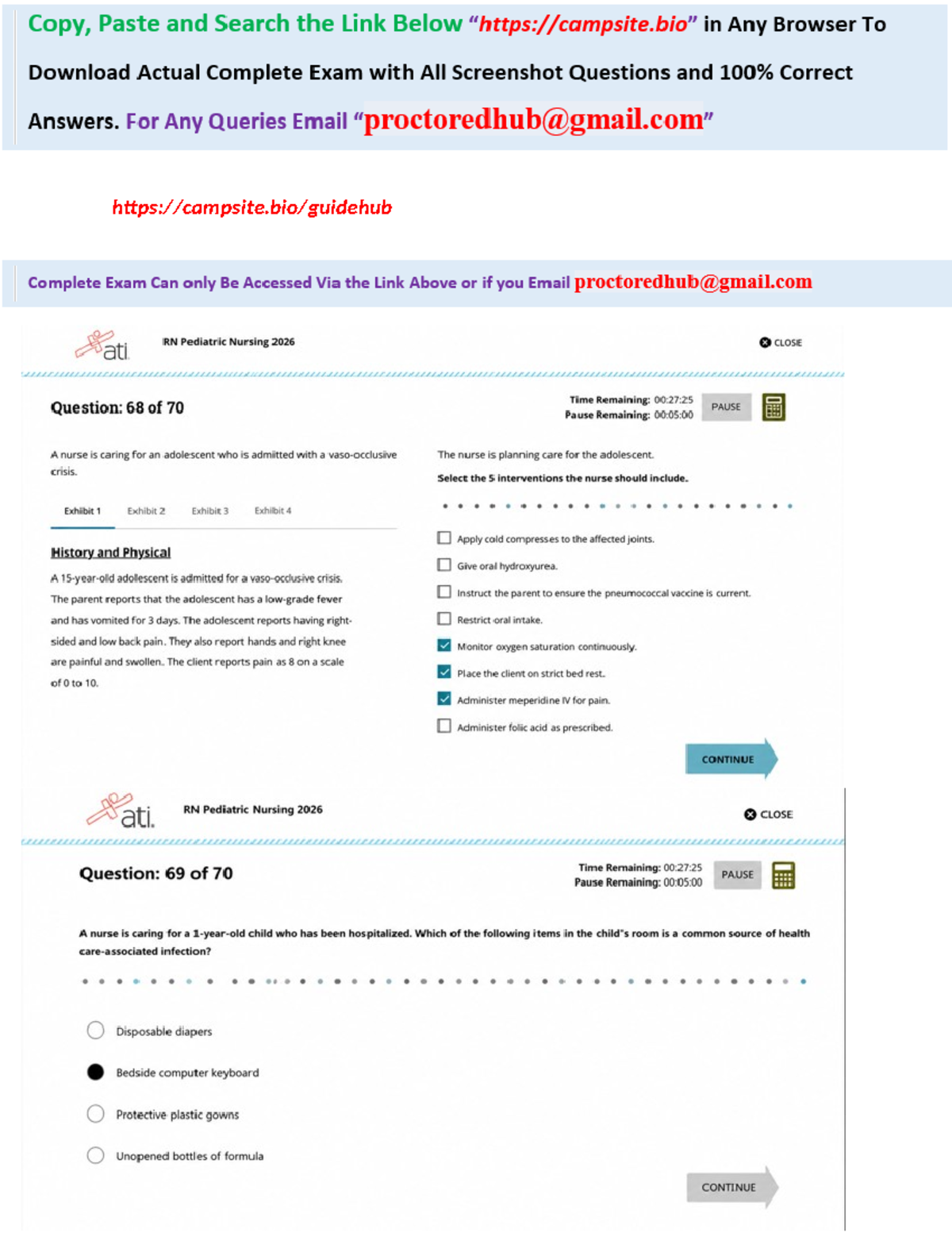 ATI RN Pediatric Nursing 2026 Proctored Exam with NGN: 70 Q&A - Studocu