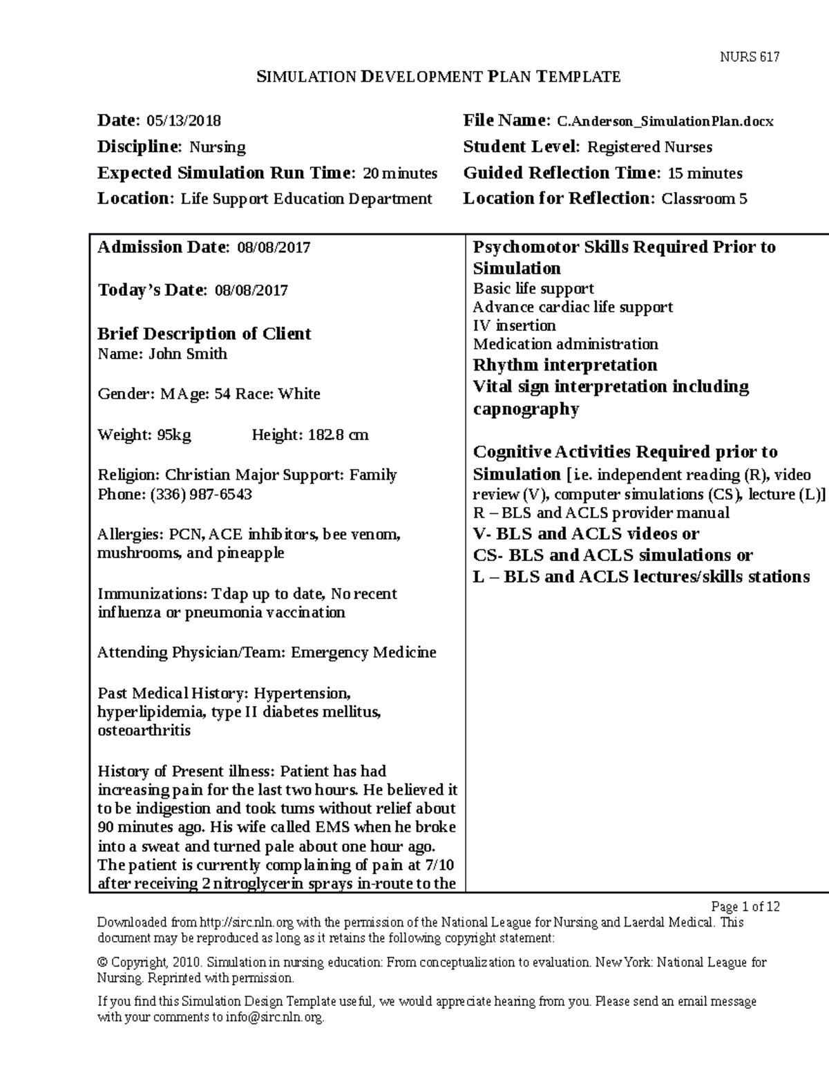 C.Anderson Simulation Plan.docx - SIMULATION DEVELOPMENT PLAN TEMPLATE ...