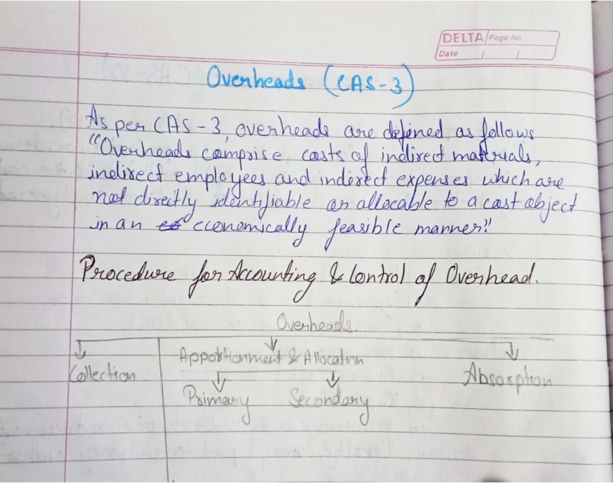 Overhead Accounting and ABC Methodology Notes (CAS 1 & 3) - Studocu