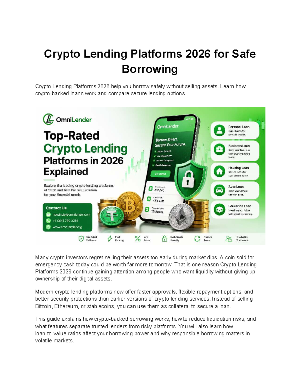Crypto Lending Platforms 2026: A Guide to Safe Borrowing - Studocu
