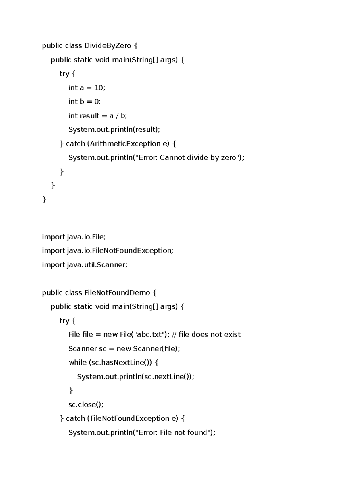 EH - Java Exception Handling Overview - Studocu