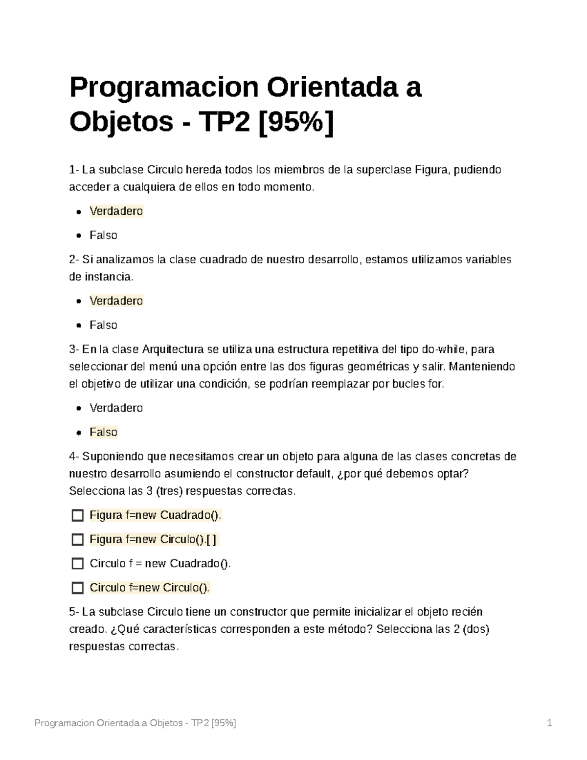 TP2 Programación Orientada a Objetos - Ejercicios y Respuestas [95% ...