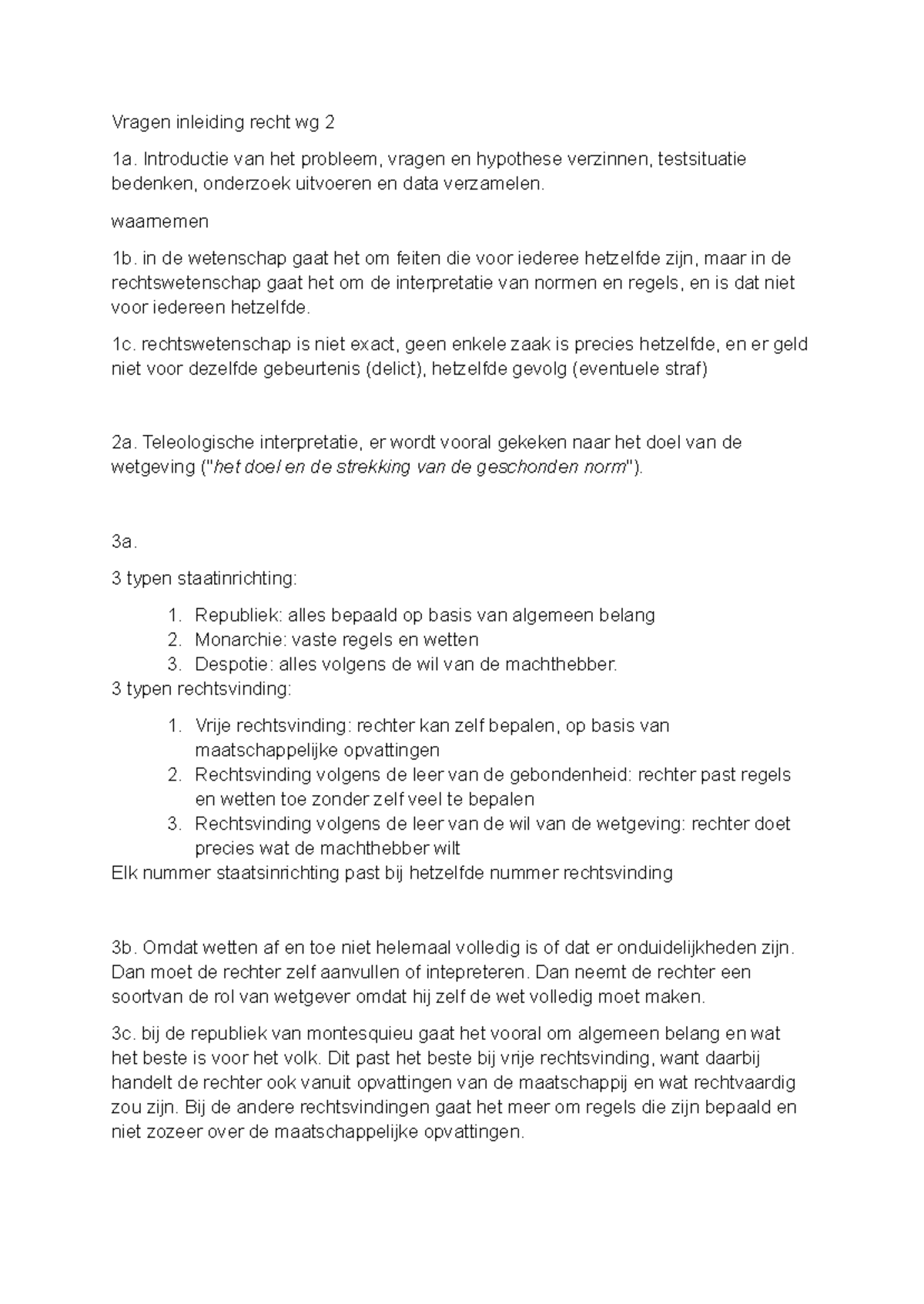 Inleiding Recht WG 2: Probleemstelling en Rechtsvinding - Studeersnel