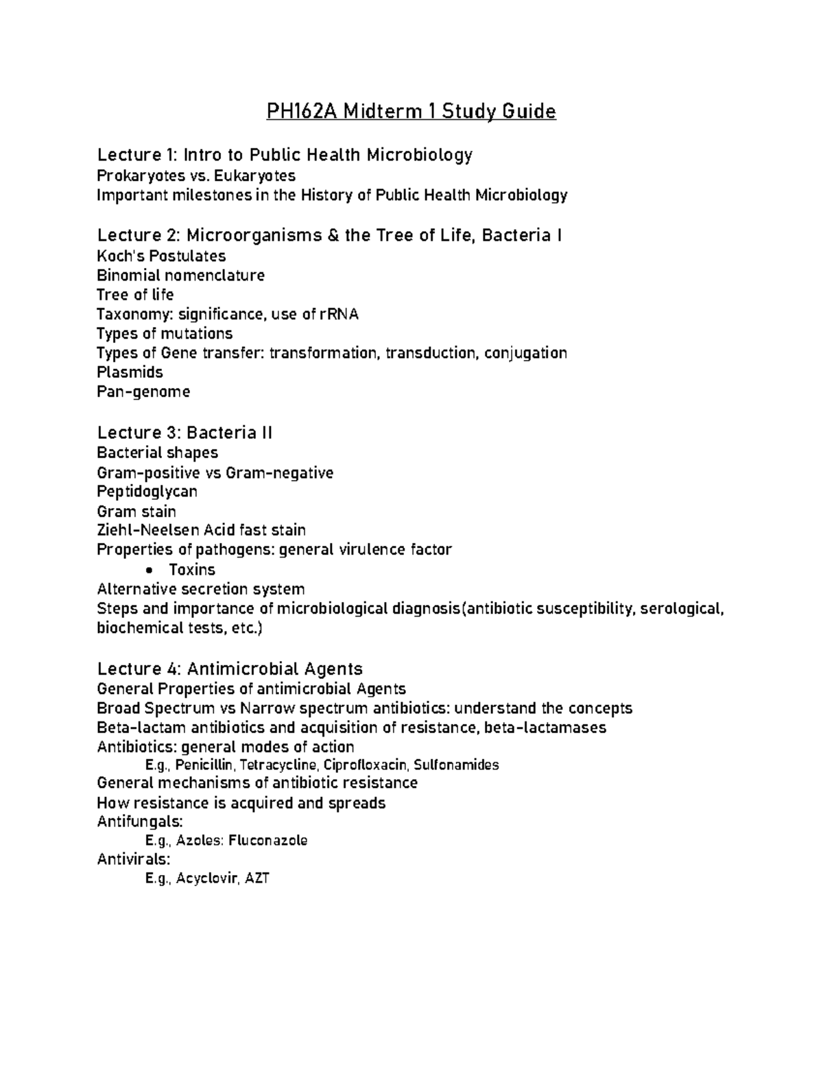 PH162A Midterm 1 Study Guide: Key Concepts in Public Health ...