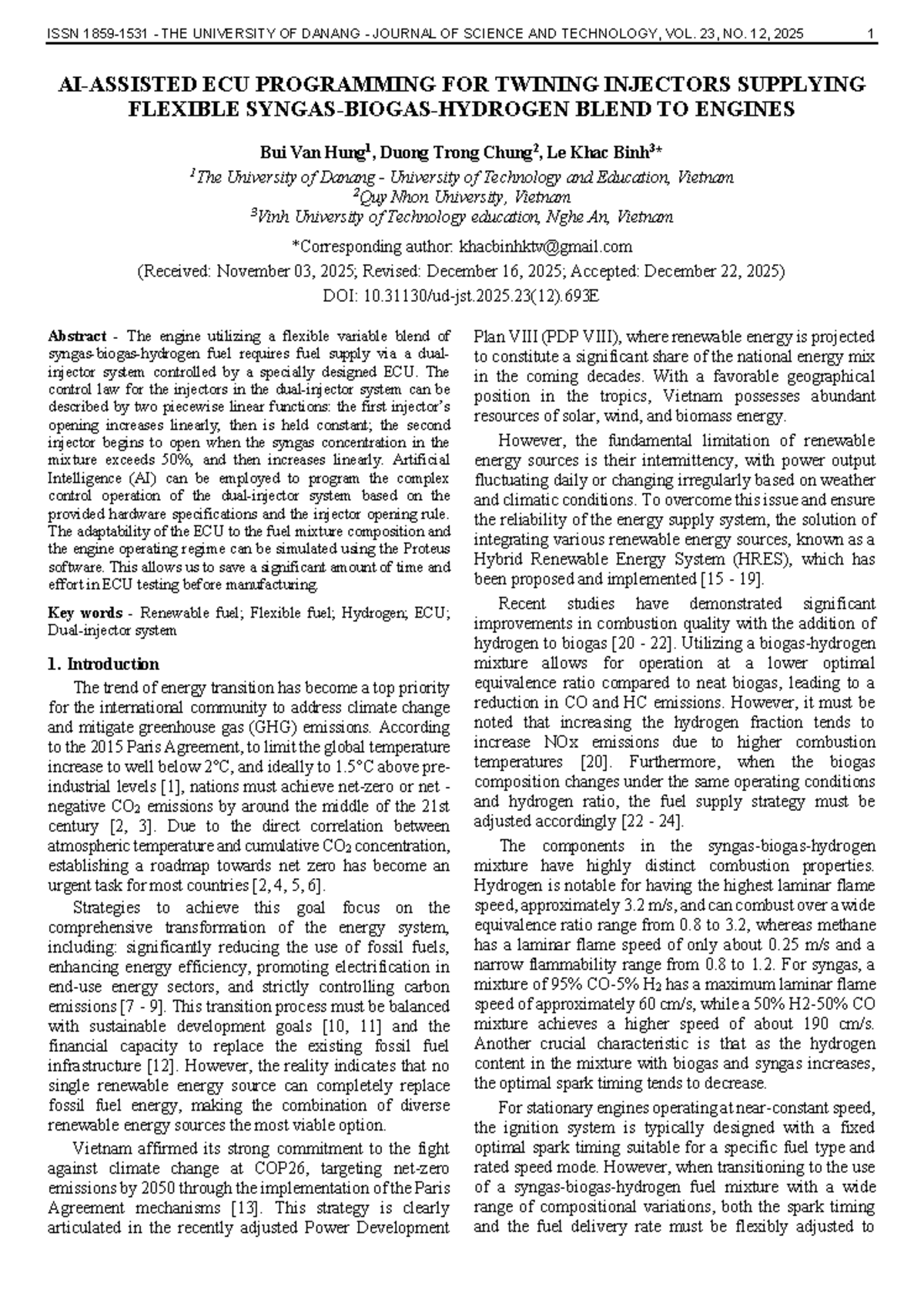 ECU Programming for Dual Injector Systems in Flexible Fuel Engines (ENG ...