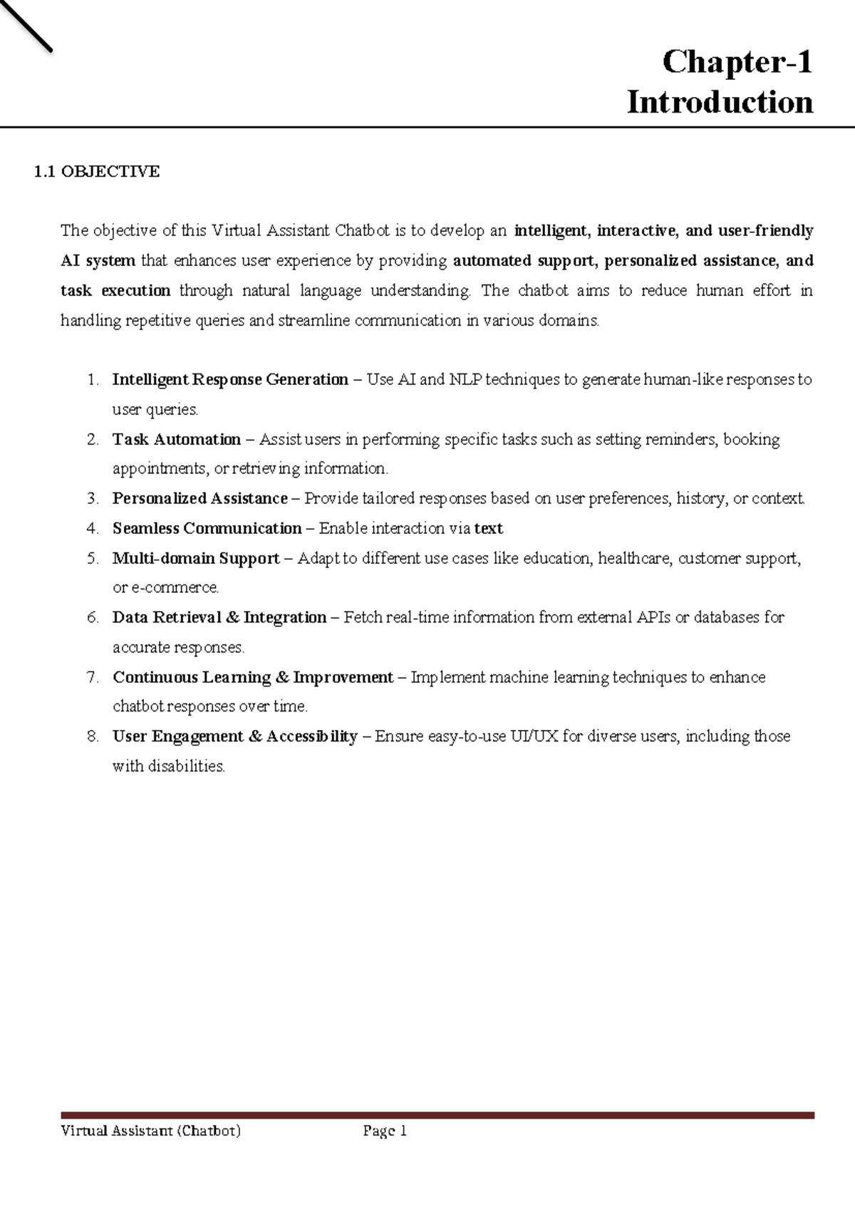 Virtual Assistant (Chatbot) project overview and requirements analysis ...