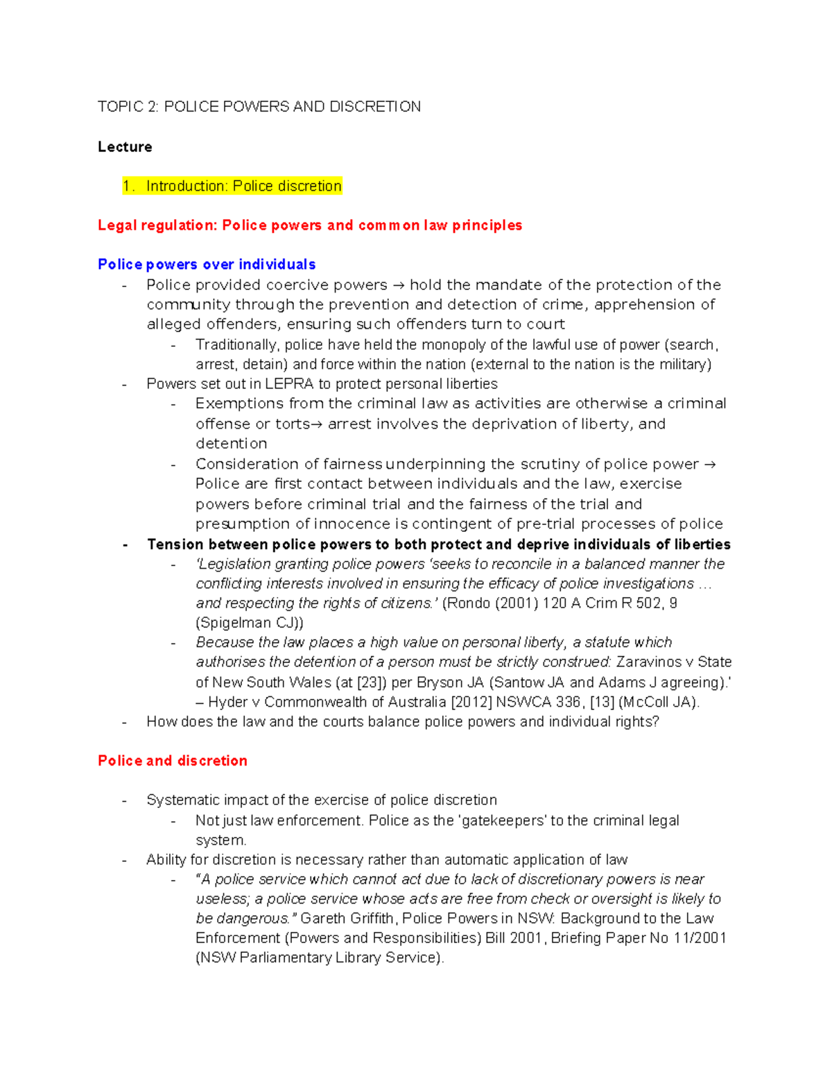 Police Powers and Discretion: Understanding Legal Frameworks (Course ...