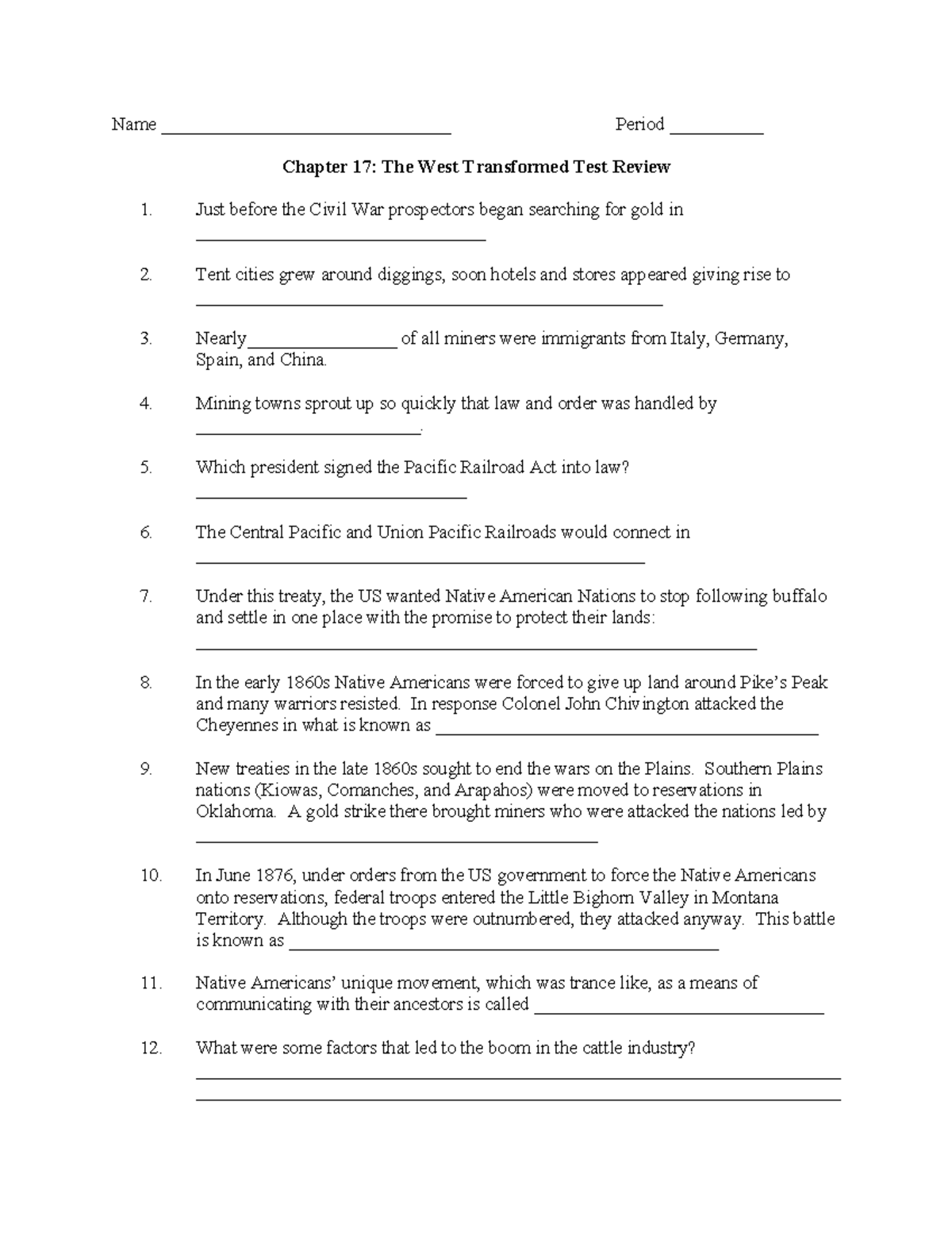 Adiel Saravia Ramirez - Chapter 17 Test Review - Name ...