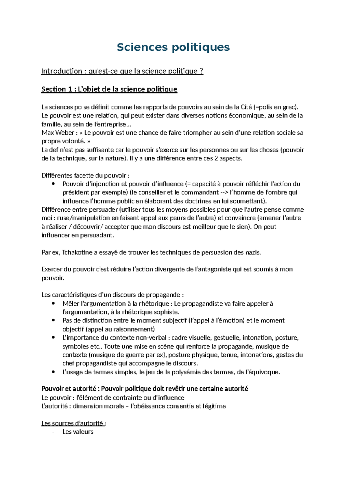 Introduction à la Science Politique: Concepts & Méthodes (SCI 101 ...