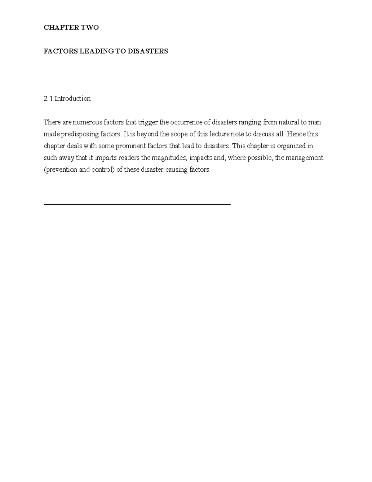 CHAPTER TWO: Factors Leading to Disasters - Notes on Disaster ...