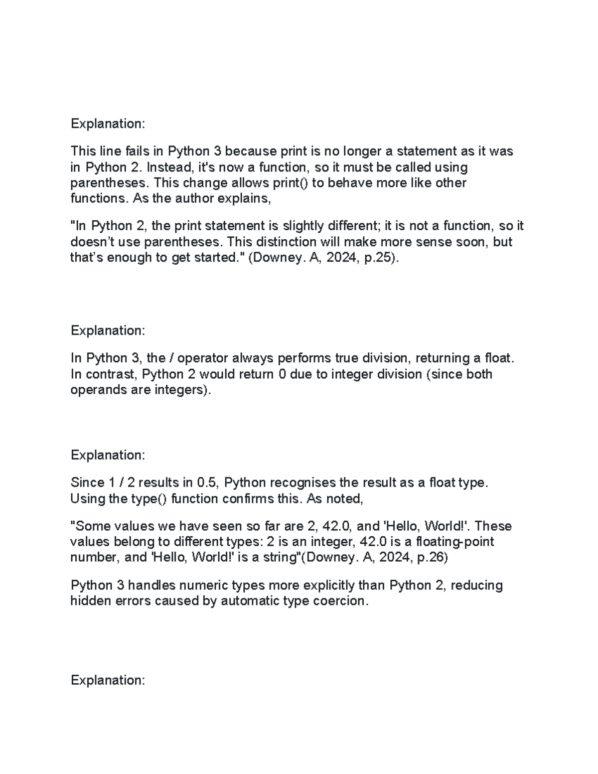 CS 1101 - Discussion on Python 2 vs Python 3 Differences - Studocu