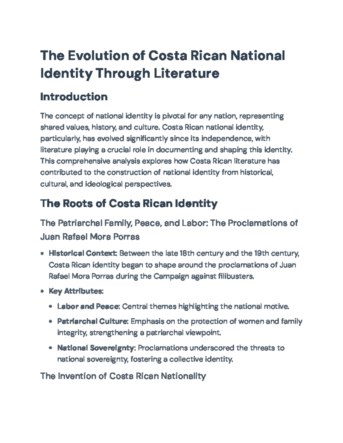 The Evolution of Costa Rican National Identity Through Literature - The ...