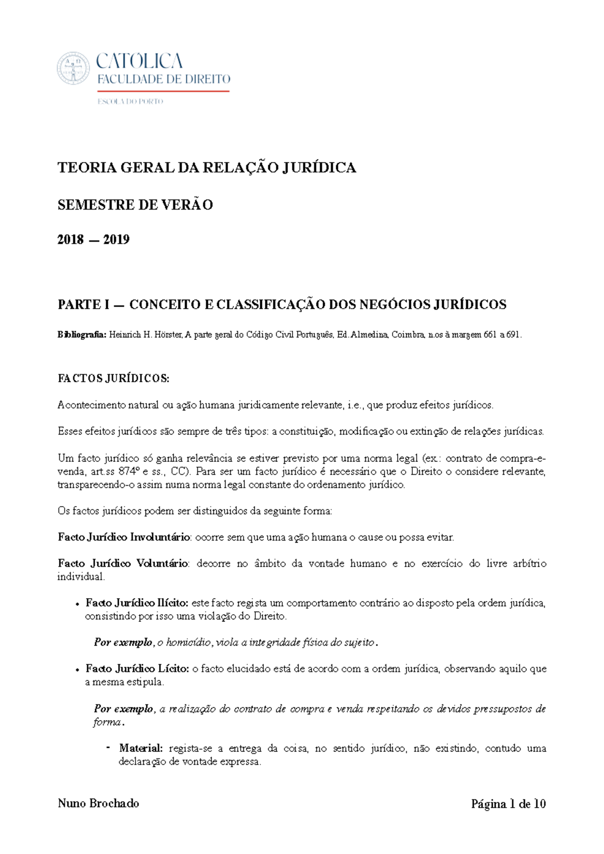 Teoria Geral - TGRJ: Parte I sobre Fatos Jurídicos e Vontade - Document Preview