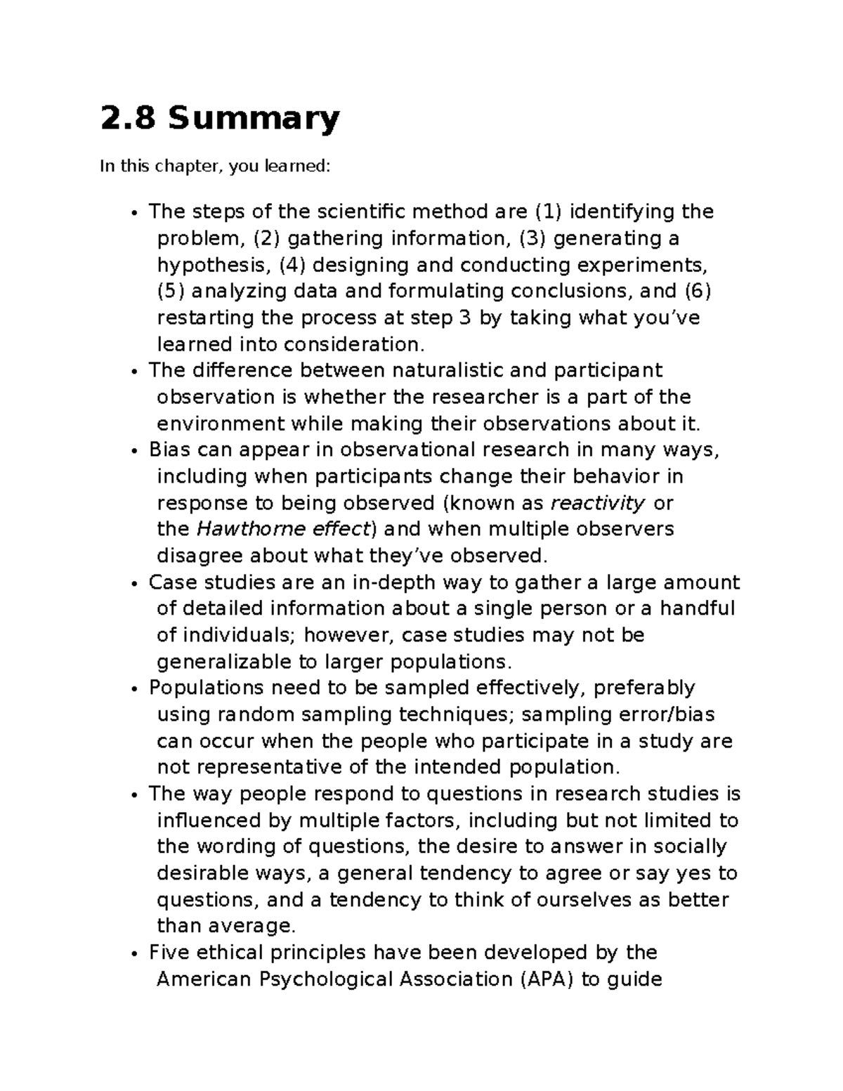 Summaries of Chapters 2-3: Scientific Method & Nervous System - Studocu
