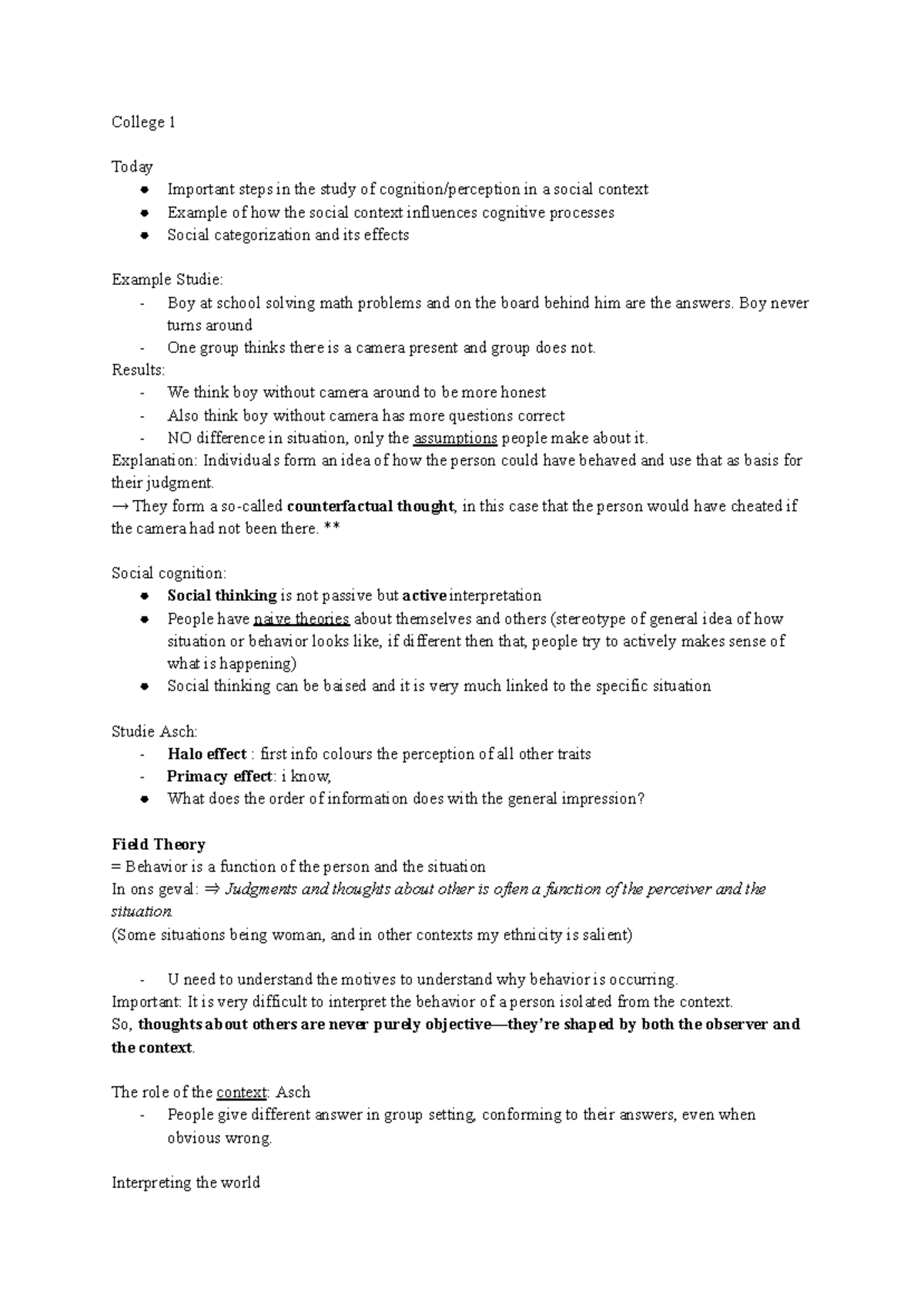 Social Cognition in College Settings: Key Concepts and Studies ...