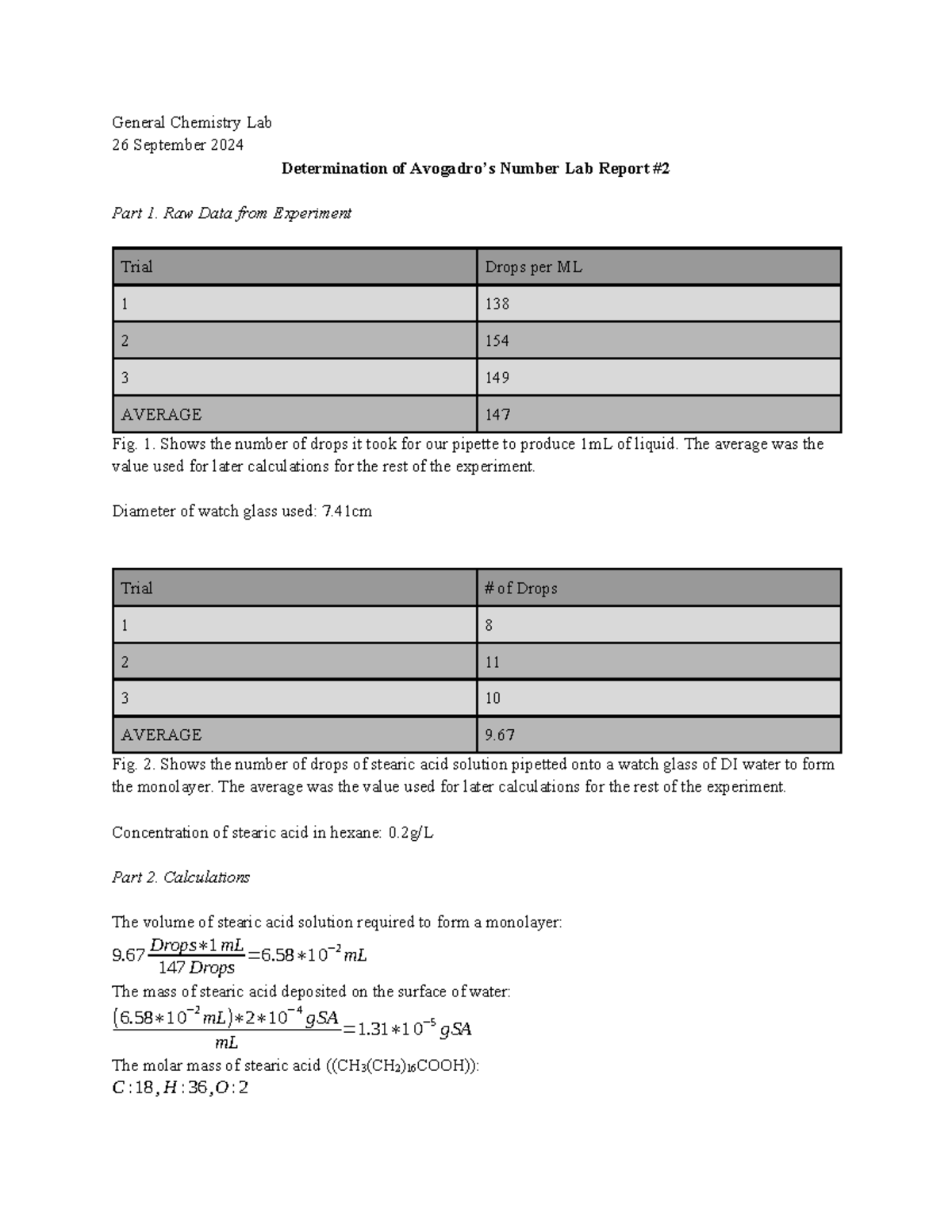 General Chemistry Lab Report LR2: Determination of Drops per mL - Studocu