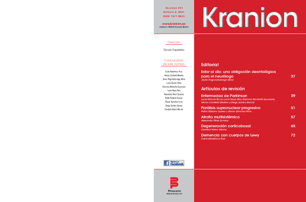 Kranion 2021: Actualización sobre la Enfermedad de Parkinson y otros ...