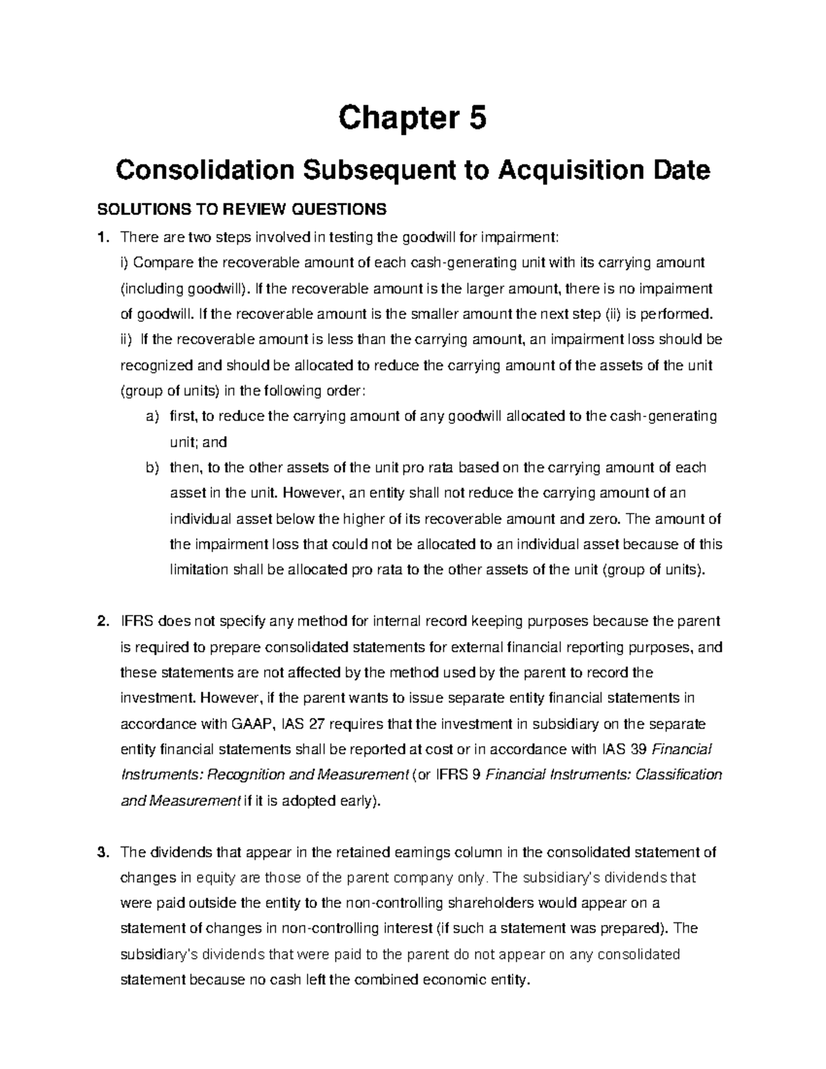 Chapter 5 Solutions for Practice Questions in Financial Accounting ...