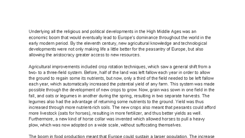 HIST Study - Economic and Cultural Transformations in the High Middle ...