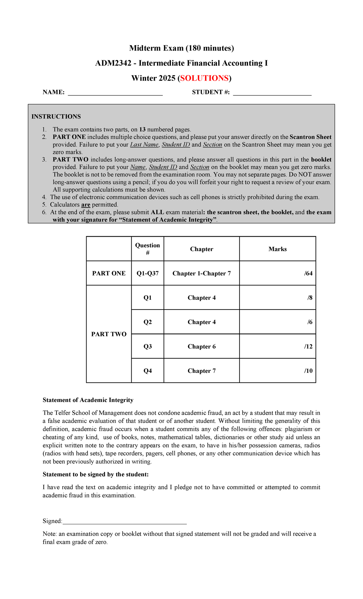 ADM2342 W2025 Midterm Exam Solutions - Comprehensive Answer Guide - Studocu