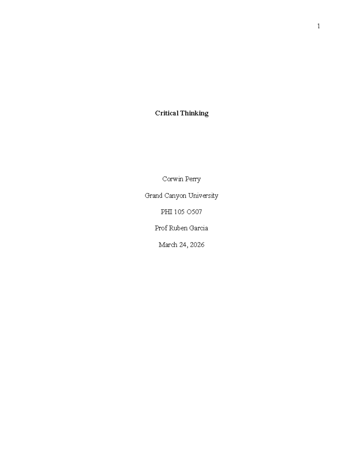 Critical Thinking Skills Overview - PHI 105 O507 - Studocu