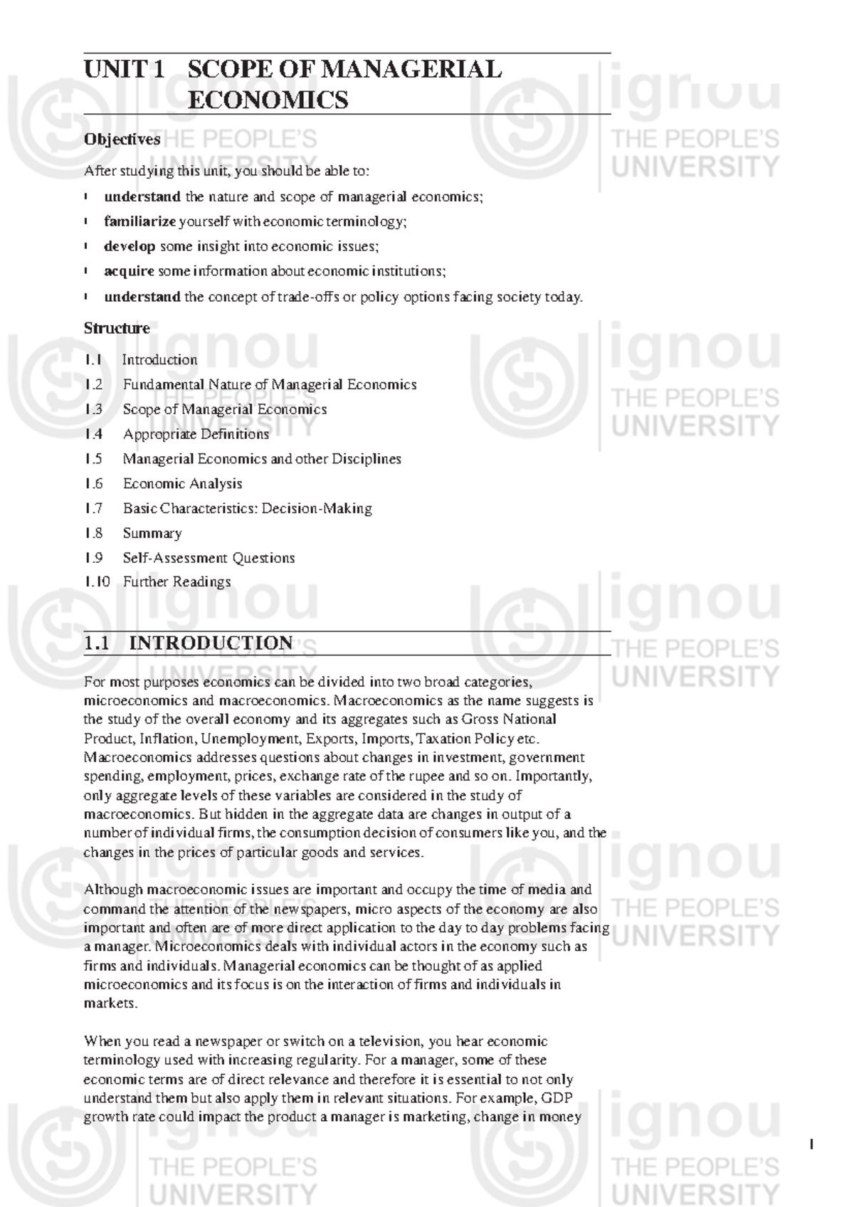 Managerial Economics Unit 1 Notes: Understanding Concepts ...