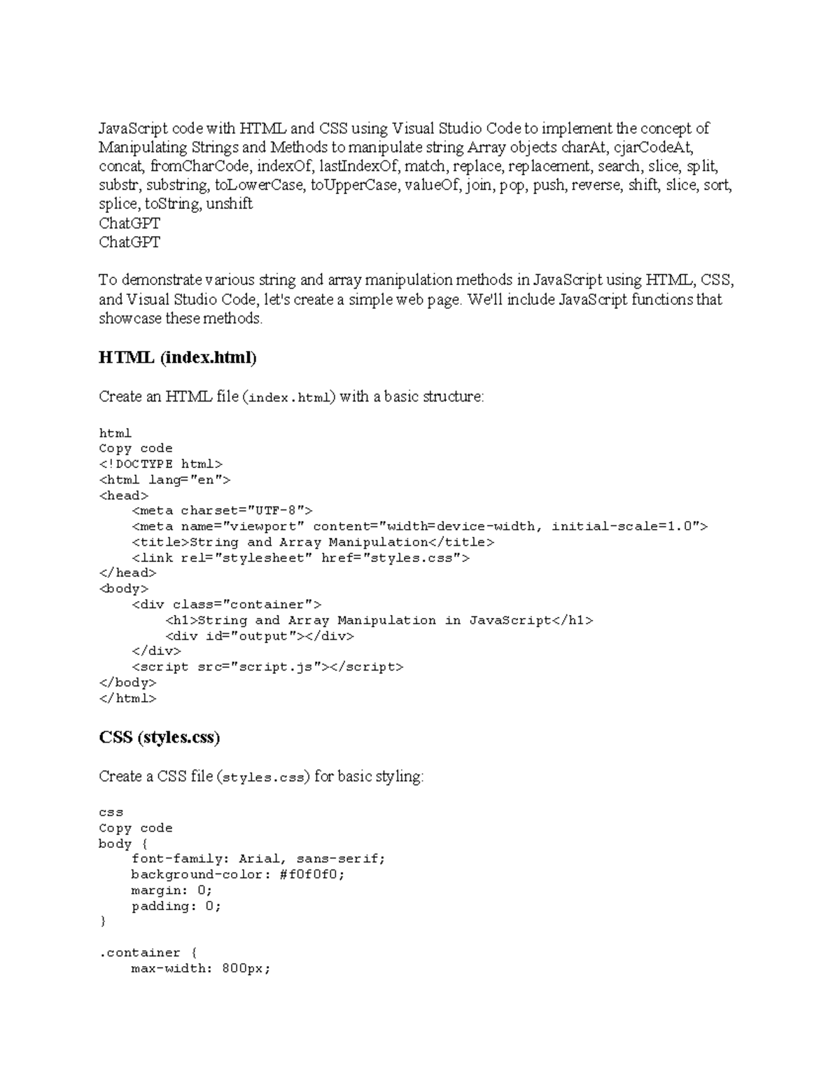 Java Script code with HTML and CSS using Visual Studio Code to ...