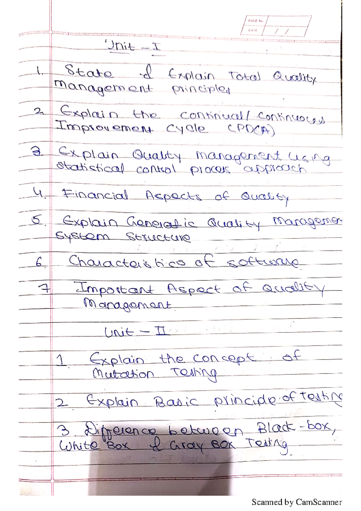 SQA Final Exam - Key Questions on Total Quality & Testing Techniques ...