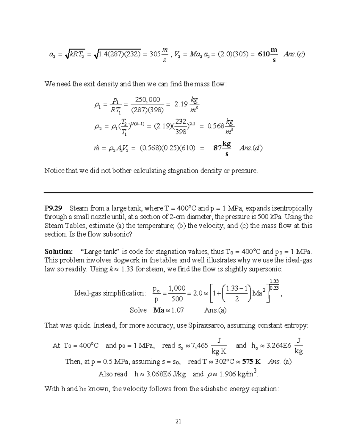 White Solutions Manual – Part 474: Isentropic Flow Analysis - Studocu