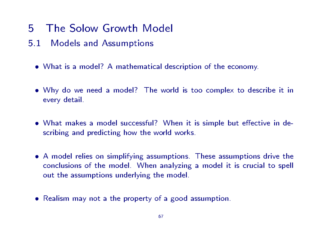 **ECON 101: Solow Growth Model - Comprehensive Notes** - Studocu
