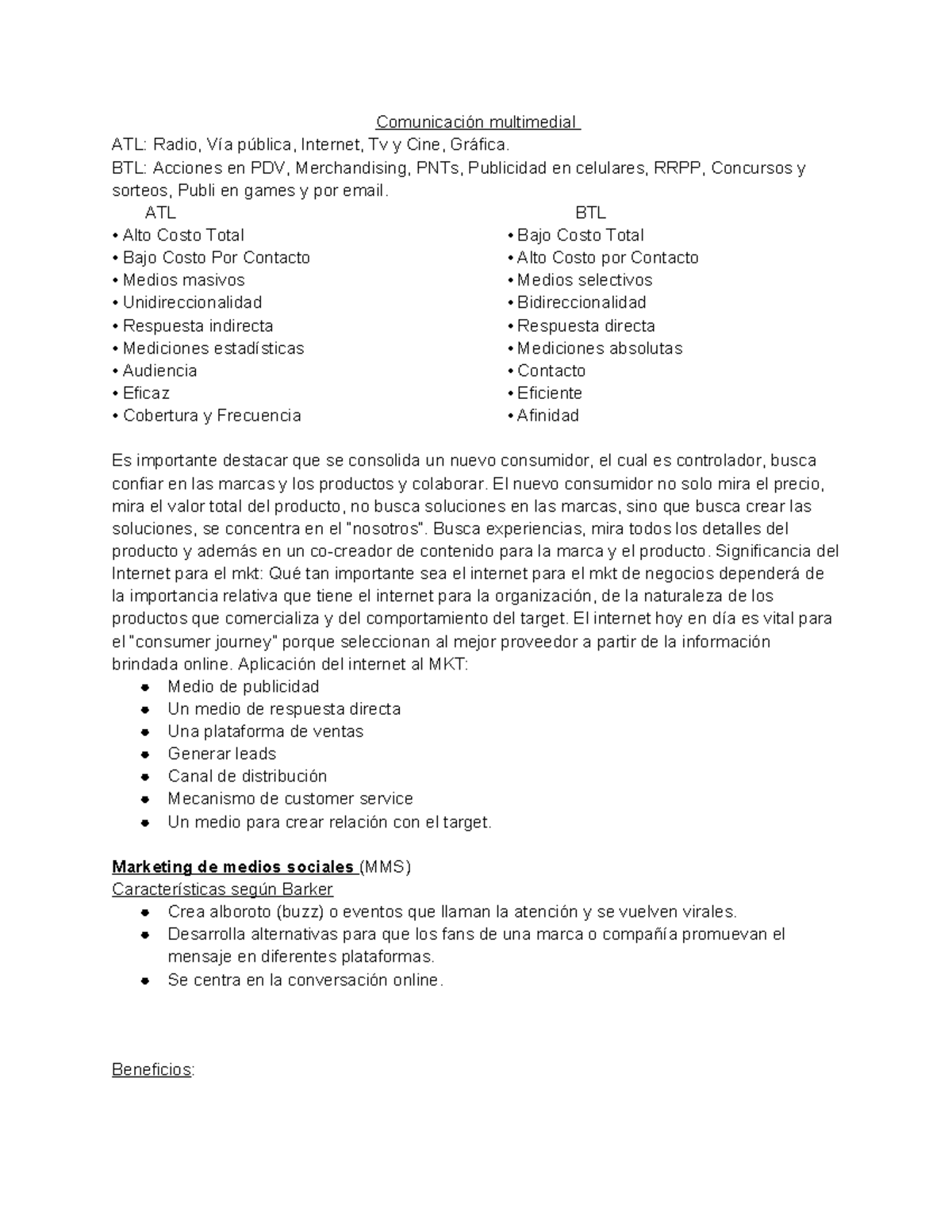 Resumen Final de Comunicación Multimedial - Marketing y Medios (CM101 ...