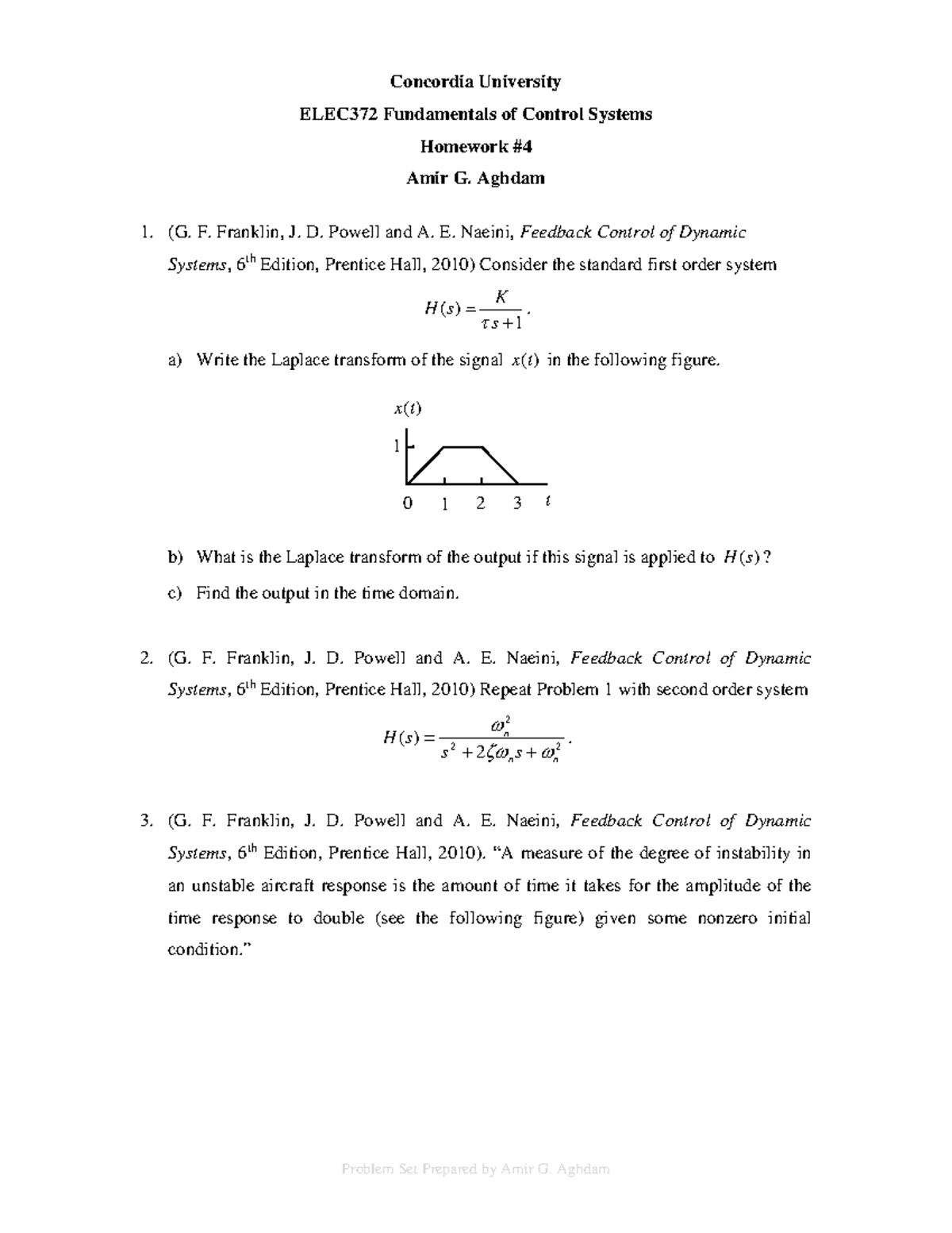 HW4 ELEC372 - Control Systems Problem Set Solutions - Studocu