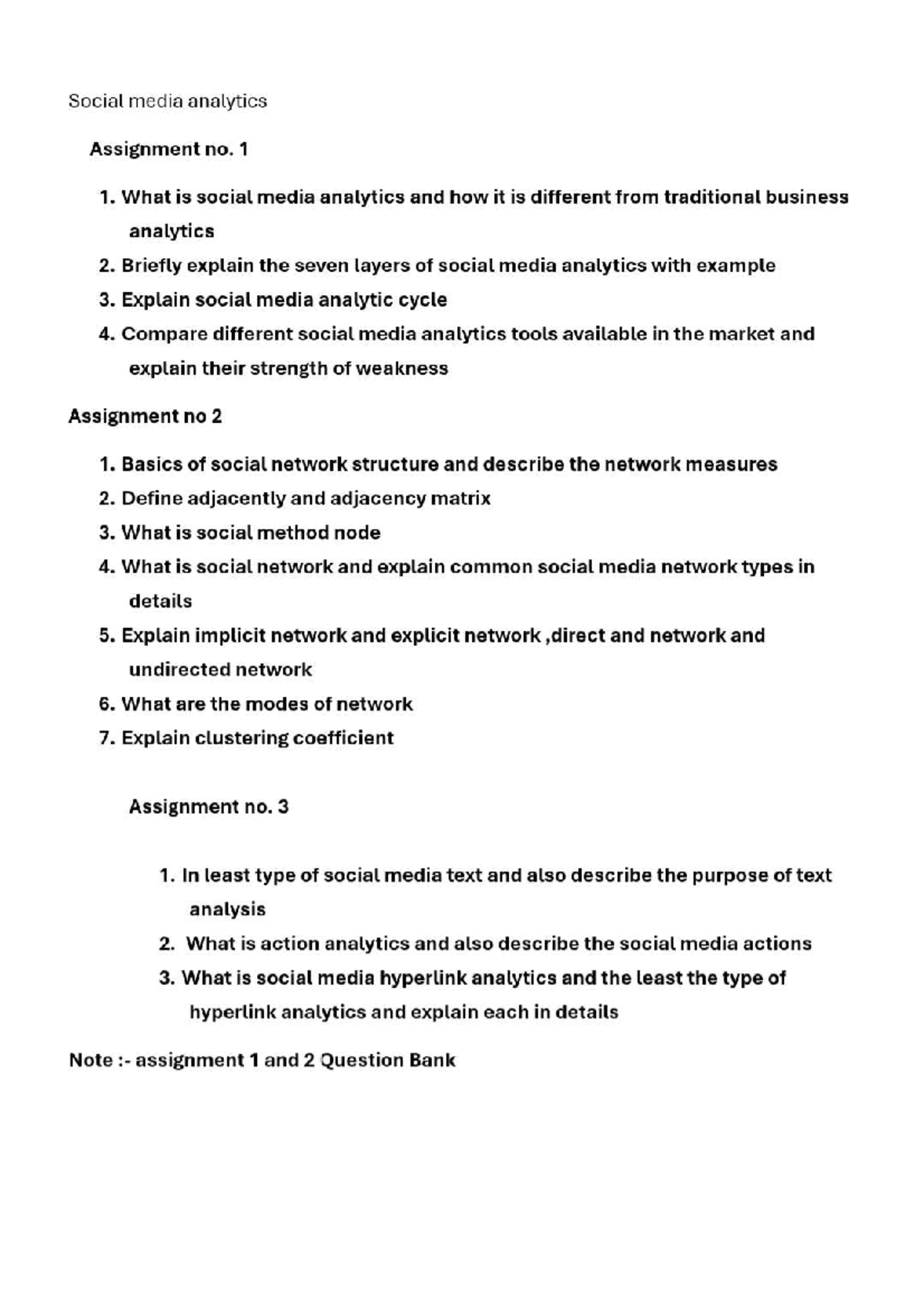 Social media analytics (SMA) - Social media analytics Assignment no. 1 ...
