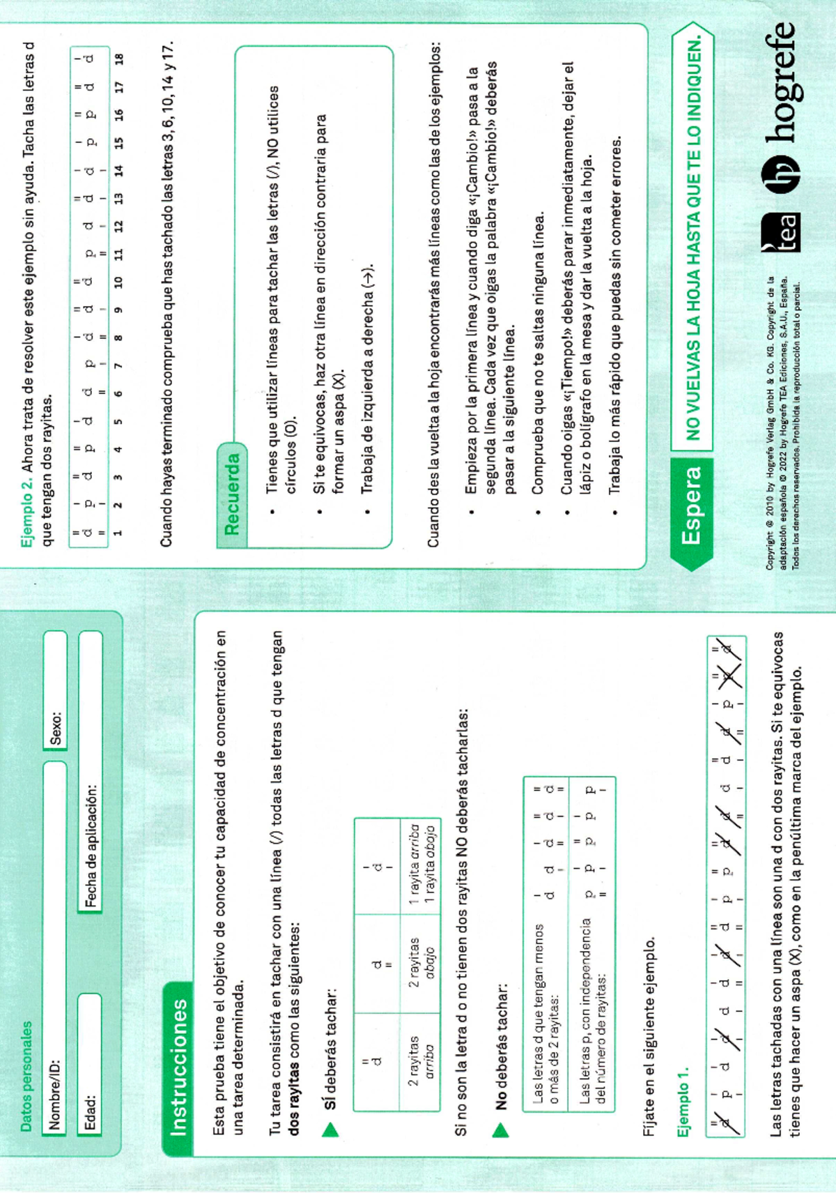 D2R Hoja de Respuestas: Instrucciones y Proceso de Corrección - Document Preview