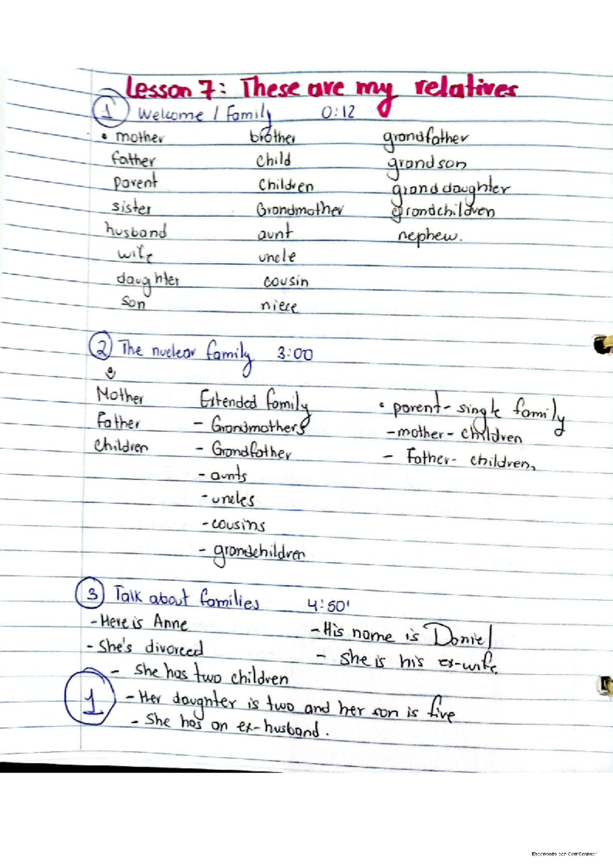 Lesson 7: Understanding Family Relationships and Vocabulary - Studocu